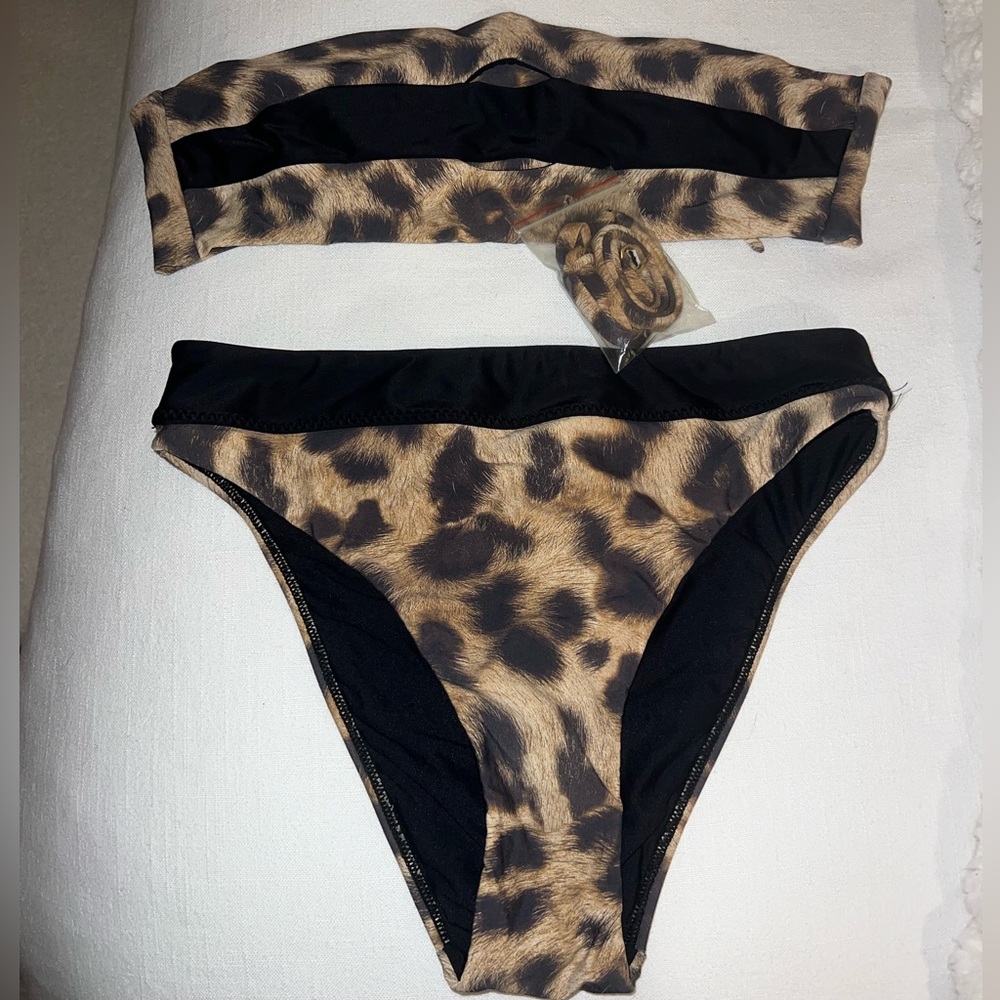 Pilyq Animal Print Bikini with Black Accents